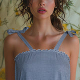 Camicia da notte con spalline regolabili in cotone – VH28