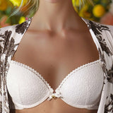 Reggiseno push-up con coppe imbottite, lunette estraibili e ferretto in pizzo - MILK - DL24