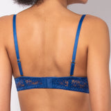 Reggiseno a fascia con coppe imbottite, ferretto e spalline removibili in pizzo - DL25