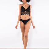Brasiliana in pizzo e microfibra - NERO - PR35