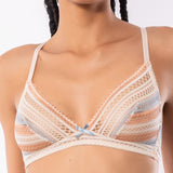 Reggiseno a triangolo non imbottito e senza ferretto in pizzo geometrico - RS20