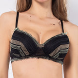 Reggiseno con coppe graduate senza ferretto in pizzo geometrico - RS23