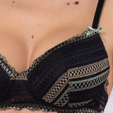 Reggiseno con coppe graduate senza ferretto in pizzo geometrico - RS23