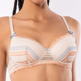 Reggiseno con coppe graduate senza ferretto in pizzo geometrico - RS23