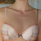 Push-up con coppe imbottite, lunette estraibili e ferretto in pizzo geometrico - RS24