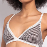 Reggiseno triangolo non imbottito e senza ferretto in microfibra vichy - VH20