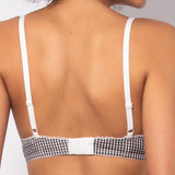 Reggiseno triangolo non imbottito e senza ferretto in microfibra vichy - VH20