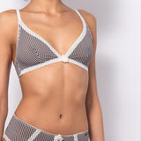 Reggiseno triangolo non imbottito e senza ferretto in microfibra vichy - VH20