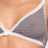 Reggiseno triangolo non imbottito e senza ferretto in microfibra vichy - VH20