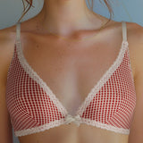 Reggiseno triangolo non imbottito e senza ferretto in microfibra vichy - VH20