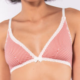 Reggiseno triangolo non imbottito e senza ferretto in microfibra vichy - VH20