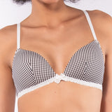 Reggiseno a triangolo con coppe imbottite e senza ferretto in microfibra vichy – VH21