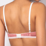 Reggiseno a triangolo con coppe imbottite e senza ferretto in microfibra vichy – VH21