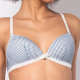 Reggiseno a triangolo con coppe imbottite e senza ferretto in microfibra vichy – VH21