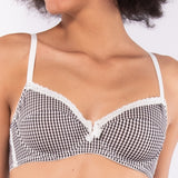 Reggiseno francese con ferretto in microfibra vichy - VH22