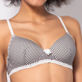 Reggiseno con coppe graduate e senza ferretto in microfibra vichy - VH23