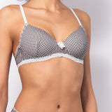 Reggiseno con coppe graduate e senza ferretto in microfibra vichy - VH23