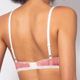 Reggiseno con coppe graduate e senza ferretto in microfibra vichy - ROSSO - VH23