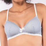 Reggiseno con coppe graduate e senza ferretto in microfibra vichy - VH23