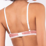 Push-up con coppe imbottite, lunette estraibili e ferretto in microfibra vichy - VH24