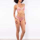 Push-up con coppe imbottite, lunette estraibili e ferretto in microfibra vichy - VH24