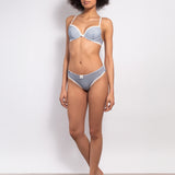 Push-up con coppe imbottite, lunette estraibili e ferretto in microfibra vichy - VH24