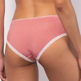 Slip alto in microfibra vichy - ROSSO - VH30