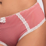 Slip alto in microfibra vichy - ROSSO - VH30