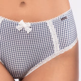 Slip alto in microfibra vichy - DENIM - VH30