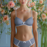 Slip alto in microfibra vichy - DENIM - VH30