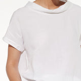 Blusa in viscosa e lino con scollo morbido e maniche corte – BL40