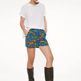 Blusa in viscosa e lino con scollo morbido e maniche corte - MILK - BL40