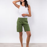 Bermuda in cotone elasticizzato - VERDE - BR46