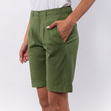 Bermuda in cotone elasticizzato - VERDE - BR46