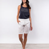 Bermuda in cotone elasticizzato - MILK - BR46