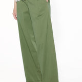 Pantaloni lunghi ampi in cotone elasticizzato - VERDE - PA47