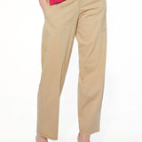 Pantaloni lunghi dritti in cotone elasticizzato - SABBIA - PA48
