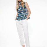 Pantaloni lunghi con risvolto in cotone elasticizzato - PA49