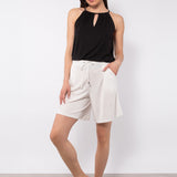 Shorts soft touch con coulisse e tasche - MILK - SH83