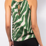 Top in viscosa satin con cut-out e stampa zebrata - TP75