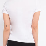 T-shirt in cotone con cuori di strass - BIANCO - TS05