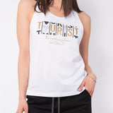 Canotta in cotone stretch con scritta e strass – TS06