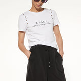 T-shirt in cotone stretch con stampa e borchie – TS08