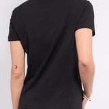 T-shirt in cotone stretch con stampa in rilievo - NERO - TS09