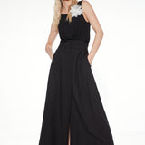 Canotta in viscosa e cotone con fiore in tulle – TS13