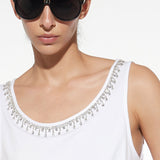 Canotta con strass in viscosa e cotone – TS14