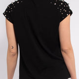 T-shirt in viscosa e cotone con strass e perle – TS15