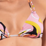 Bikini set a triangolo con coppe imbottite estraibili e slip annodato - ROSA - AB00