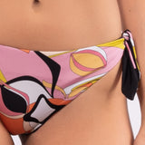 Bikini set a triangolo con coppe imbottite estraibili e slip annodato - ROSA - AB00