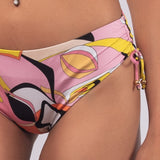 Bikini set reggiseno francese coppe imbottite estraibili, ferretto e  slip con coulisse - ROSA - AB05